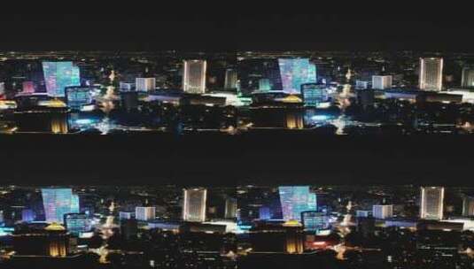 江苏南京城市夜景竖屏航拍高清在线视频素材下载