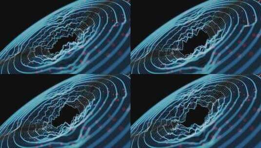圆形电波大数据概念三维特效动画高清在线视频素材下载