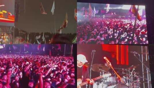 夜晚迷摇滚音乐节大屏幕现场崔健2高清在线视频素材下载