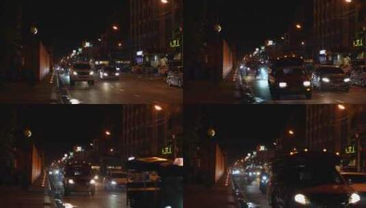 泰国曼谷清迈城市夜景夜市街道街景高清在线视频素材下载