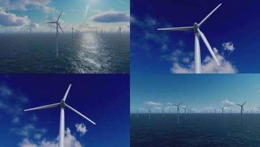 海上风电 绿色能源高清在线视频素材下载