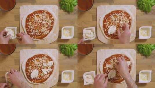 餐厅里做披萨的慢动作披萨高清在线视频素材下载
