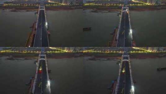 南昌复兴大桥建设工程作业航拍延时高清在线视频素材下载