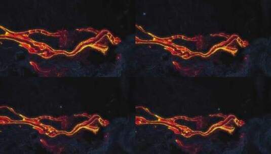 航拍火山岩浆流动高清在线视频素材下载