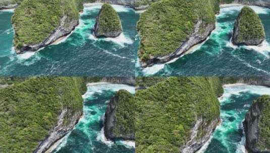 航拍印度尼西亚巴厘岛佩尼达岛海岛风光高清在线视频素材下载