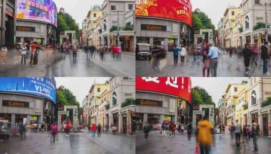 广州_北京路步行街_城市地标_地面延时高清在线视频素材下载