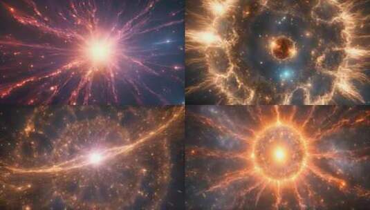宇宙爆炸中子原子宇宙粒子引力星云高清在线视频素材下载