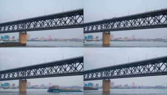 【延时】武汉长江大桥01高清在线视频素材下载