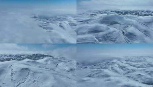 冬天唯美雪景航拍高清在线视频素材下载