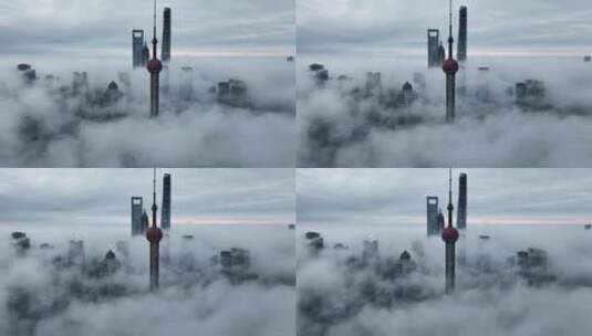 上海日出 上海平流雾 上海高度 陆家嘴高清在线视频素材下载