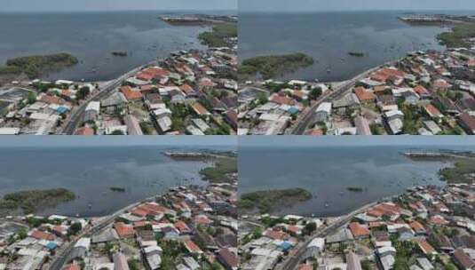 原创 印尼爪哇岛庞越城市建筑航拍风景高清在线视频素材下载