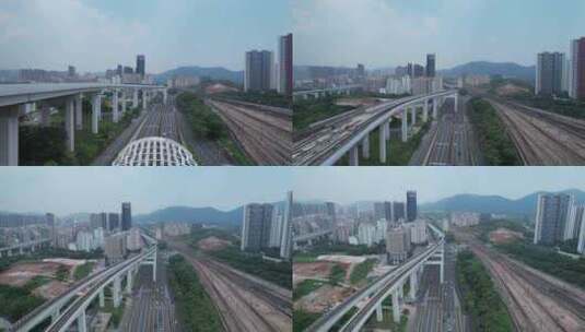 深圳北站周边建筑交通高清在线视频素材下载