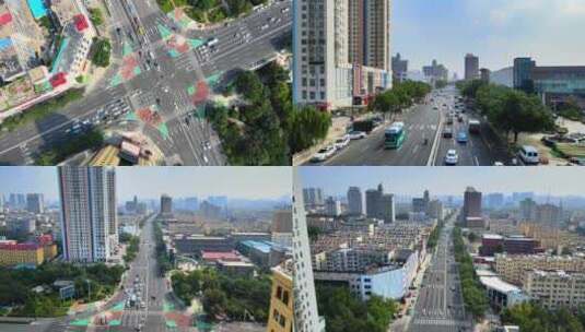 济宁城市城区道路宣传片航拍素材高清在线视频素材下载