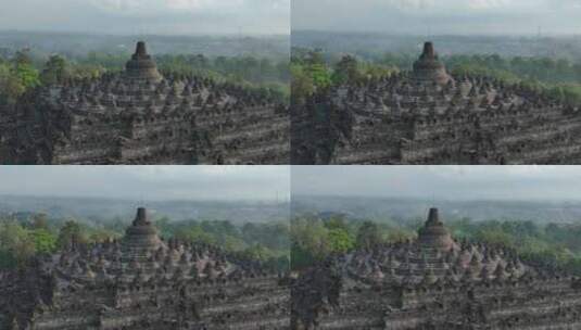 原创 印尼日惹婆罗浮屠神庙航拍建筑风光高清在线视频素材下载