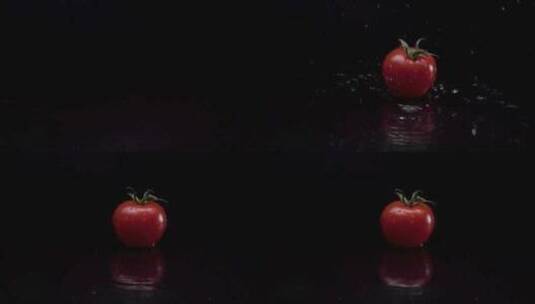 西红柿掉落微距特写升格镜头高清在线视频素材下载