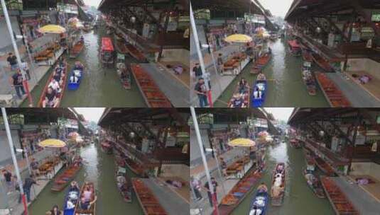 泰国丹嫩沙多水上市场高清在线视频素材下载