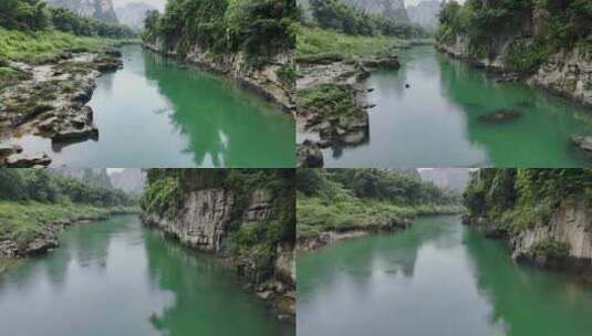 青山绿水河道河流高清在线视频素材下载