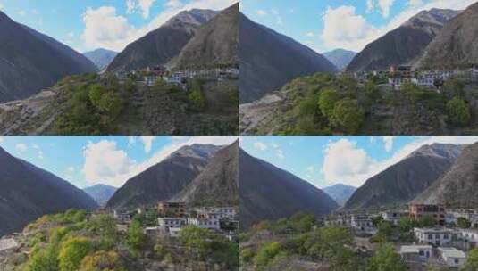 察瓦龙乡察隅县西藏民居航拍高清在线视频素材下载