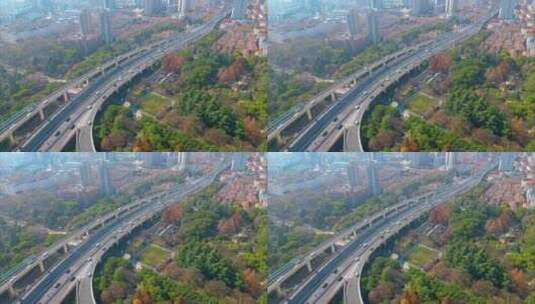 上海黄浦区延安东路立交桥车流延时风景视频高清在线视频素材下载