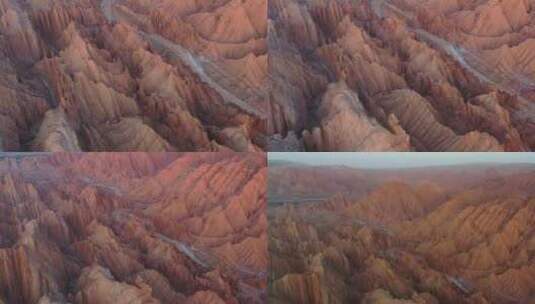 经典航拍大红山峡谷俯瞰变平视300米高度高清在线视频素材下载