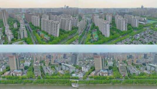 杭州市拱墅区拱宸桥风景区高楼大厦航拍城市高清在线视频素材下载