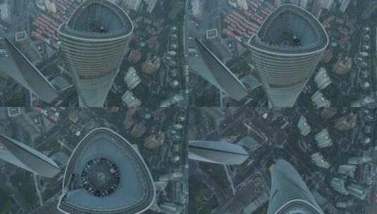 上海中心大厦震撼俯拍视角高清在线视频素材下载