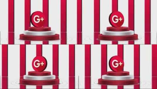Google Plus 3D支架徽标动画高清在线视频素材下载