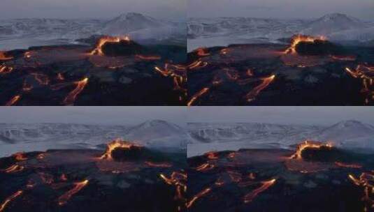 冰岛火山爆发航拍高清在线视频素材下载