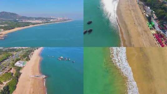 东海大海海边海水海浪沙滩海滩航拍风景唯美高清在线视频素材下载