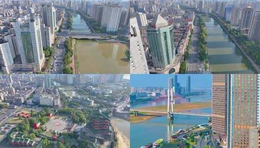 江西南昌航拍街道街景东湖区城市风景风光素高清在线视频素材下载