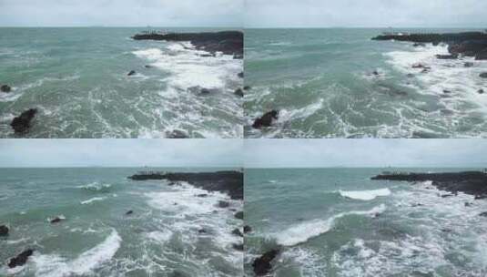 广西北海涠洲岛大海南岸鳄鱼山旅游旅行高清在线视频素材下载