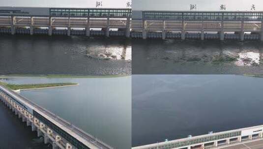 六安市城南淠河水利枢纽工程 天源湖航拍高清在线视频素材下载