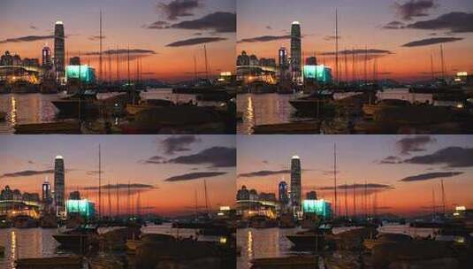 香港维多利亚港黄昏高清在线视频素材下载