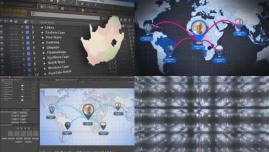 南非共和国地图工具包AE模板高清AE视频素材下载