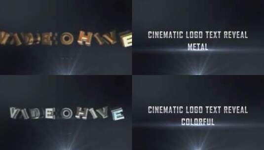 电影标志文本标题金属感开场展示AE模板高清AE视频素材下载