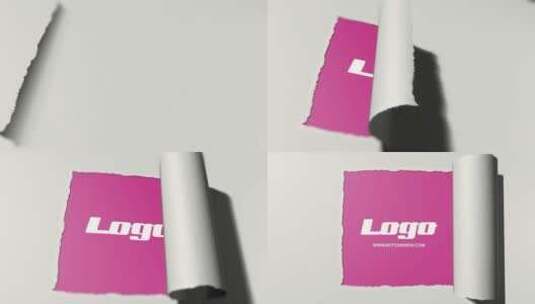 纸撕创意LOGO开场展示AE模板高清AE视频素材下载