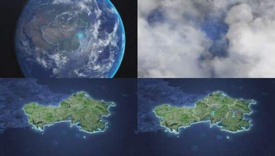 威海市-地球俯冲到区位地图高清AE视频素材下载