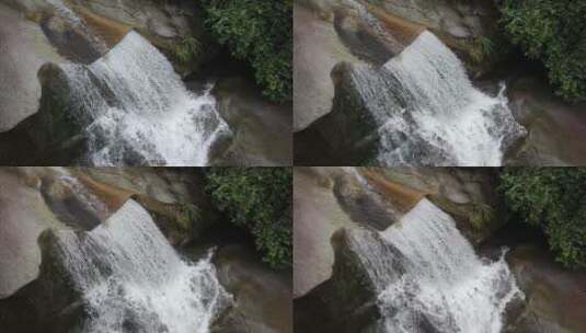 深山里面的小溪瀑布河流高清在线视频素材下载