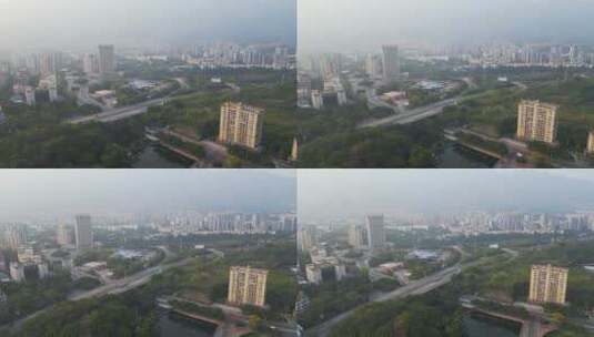 4K航拍重庆北碚高速路城市风光高清在线视频素材下载
