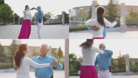 老年幸福生活退休生活老年人跳舞高清在线视频素材下载