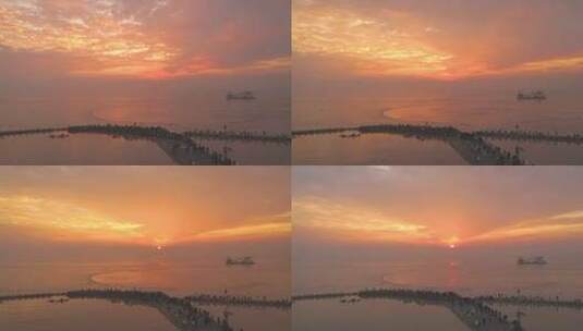 上海·南汇嘴观海公园·2023年第一次日出高清在线视频素材下载