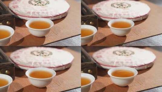 普洱茶茶杯滴水慢镜头高清在线视频素材下载