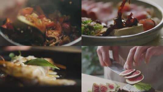 厨师制作美味美食高清在线视频素材下载
