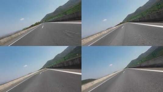 后视第一视角行驶在高速公路上高清在线视频素材下载