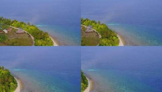 海岸海滩的空中风景高清在线视频素材下载