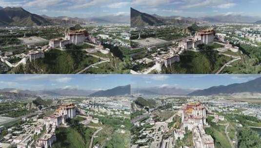 西藏拉萨布达拉宫航拍高清在线视频素材下载