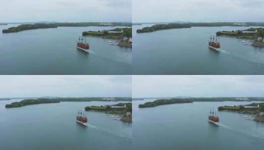 Ago Bay的海盗主题游船，日本三重伊势岛之旅高清在线视频素材下载