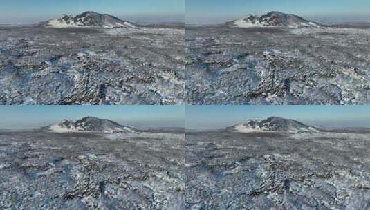 黑龙江五大连池黑龙山火山口馒头状熔岩航拍高清在线视频素材下载