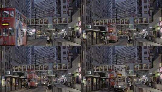 香港北角英皇道 电车 叮叮车高清在线视频素材下载