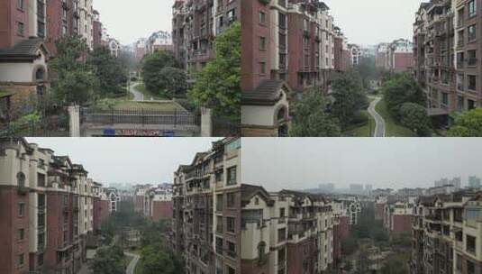 航拍重庆洋房小区建筑高清在线视频素材下载